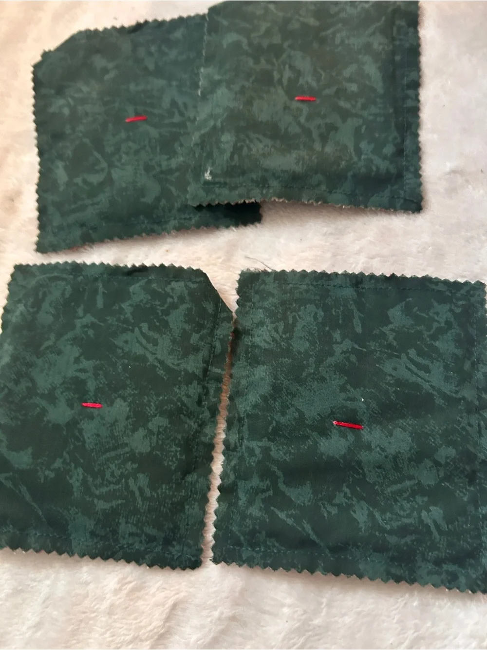 Primitive style Festive Snowman Holiday fabric squares coaster / fabric